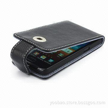 Genuine Leather Case for Samsung i9100, Comes in Brown and Black